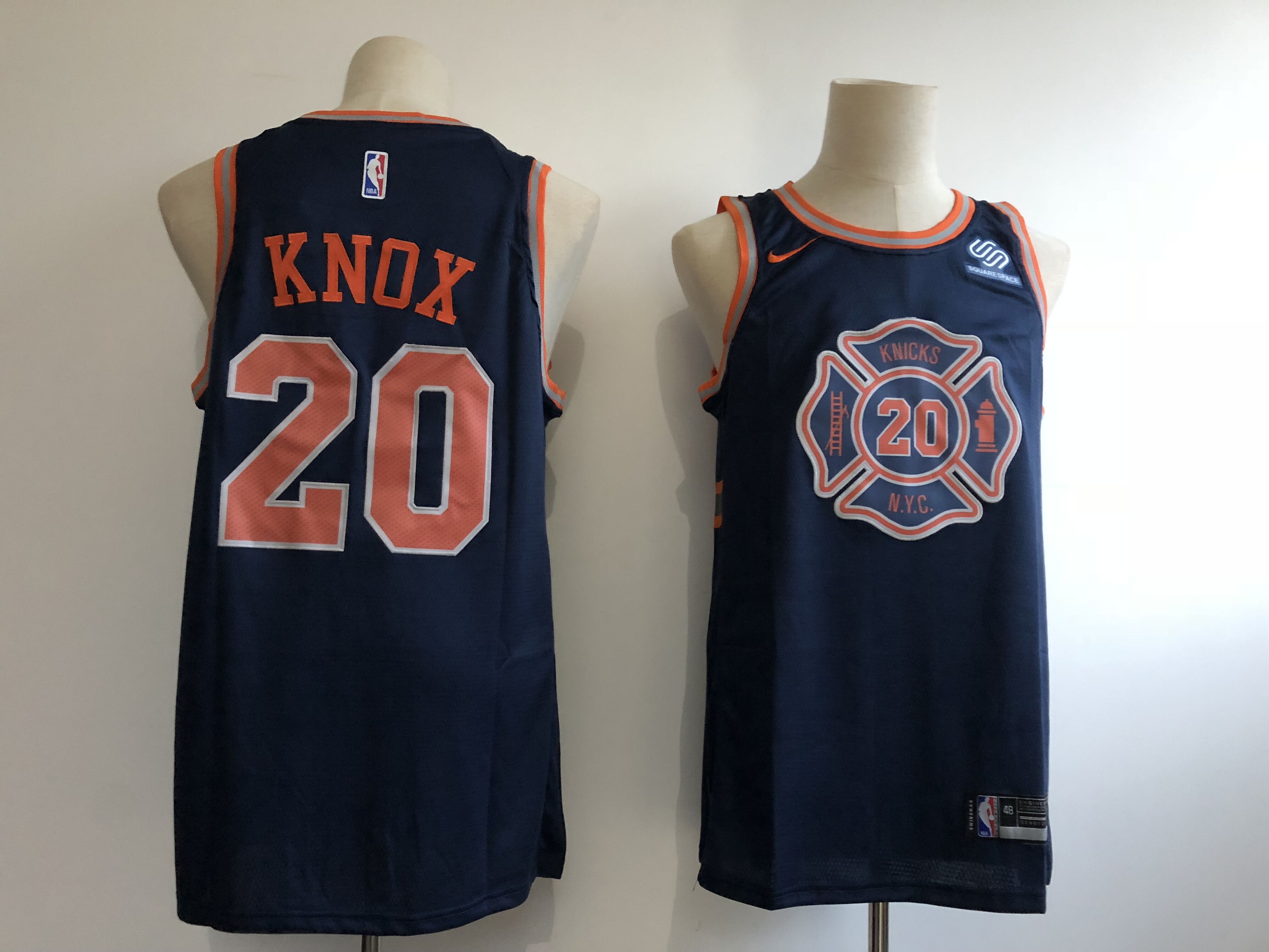 Men New York Knicks 20 Knox navy blue City Edition Nike NBA Jerseys